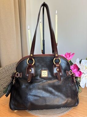 Dooney Bourke Women's Florentine Black Leather Large Domed Doctor Satchel Bag